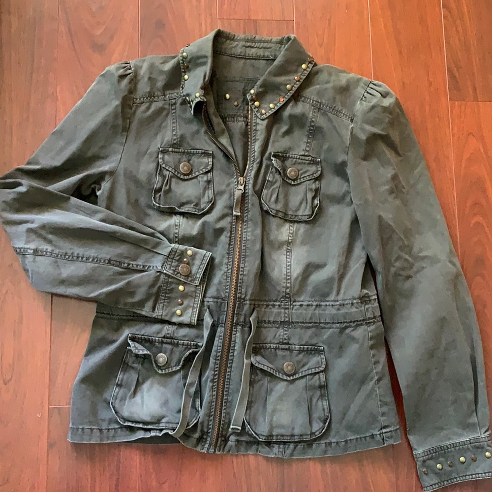Brown Dollhouse utility jacket Junior girls size L (adult woman size small)